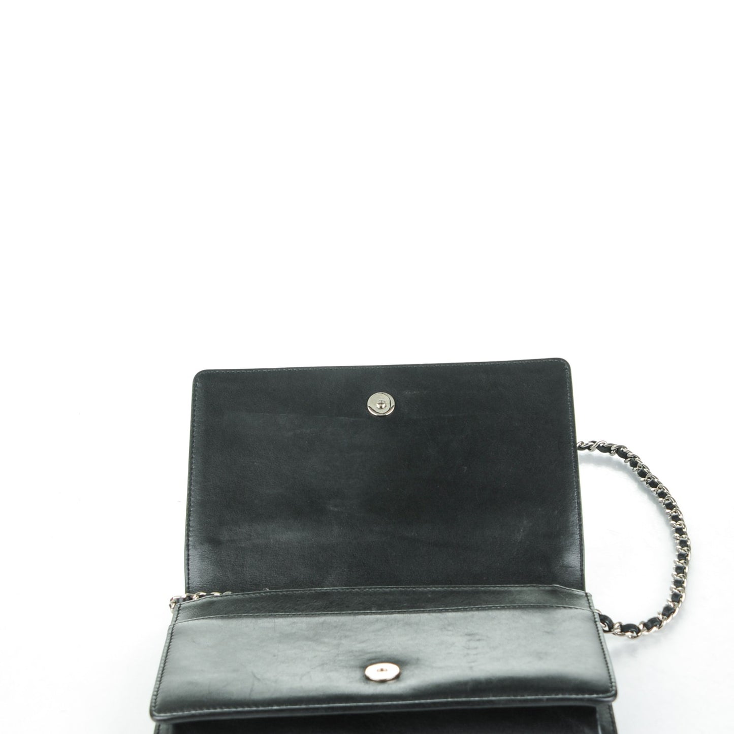 Lambskin Studded CC Wallet On Chain WOC Black