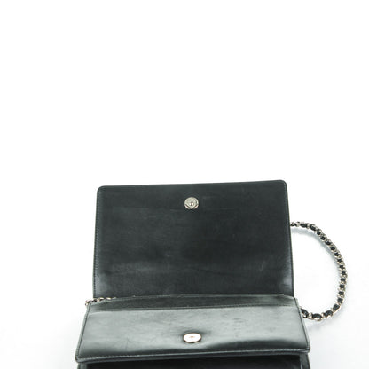 Chanel Lambskin Studded CC Wallet On Chain WOC Black 9 of 13