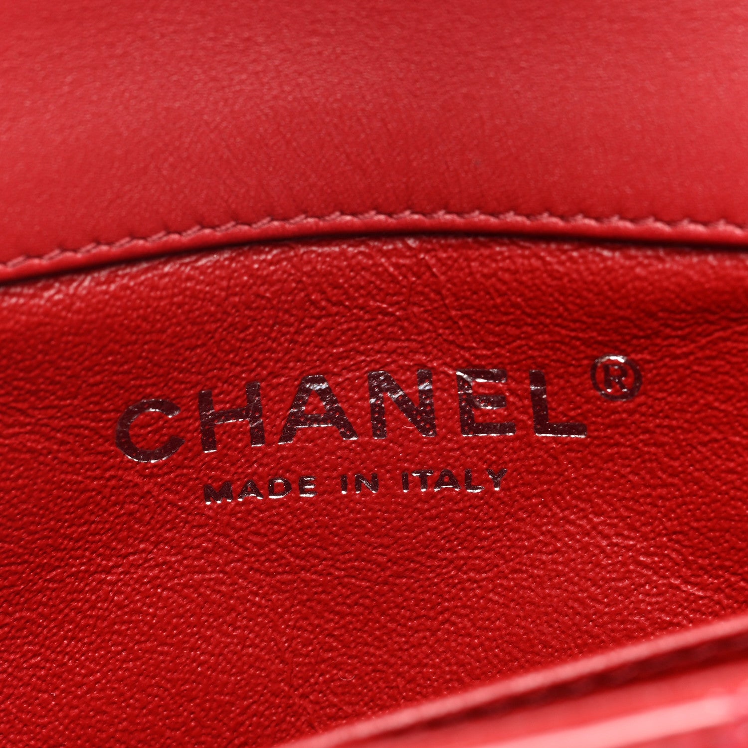 Chanel Patent Calfskin Quilted Extra Mini Rectangular Flap Red 6 of 10