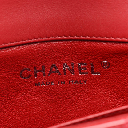 Chanel Patent Calfskin Quilted Extra Mini Rectangular Flap Red 6 of 10