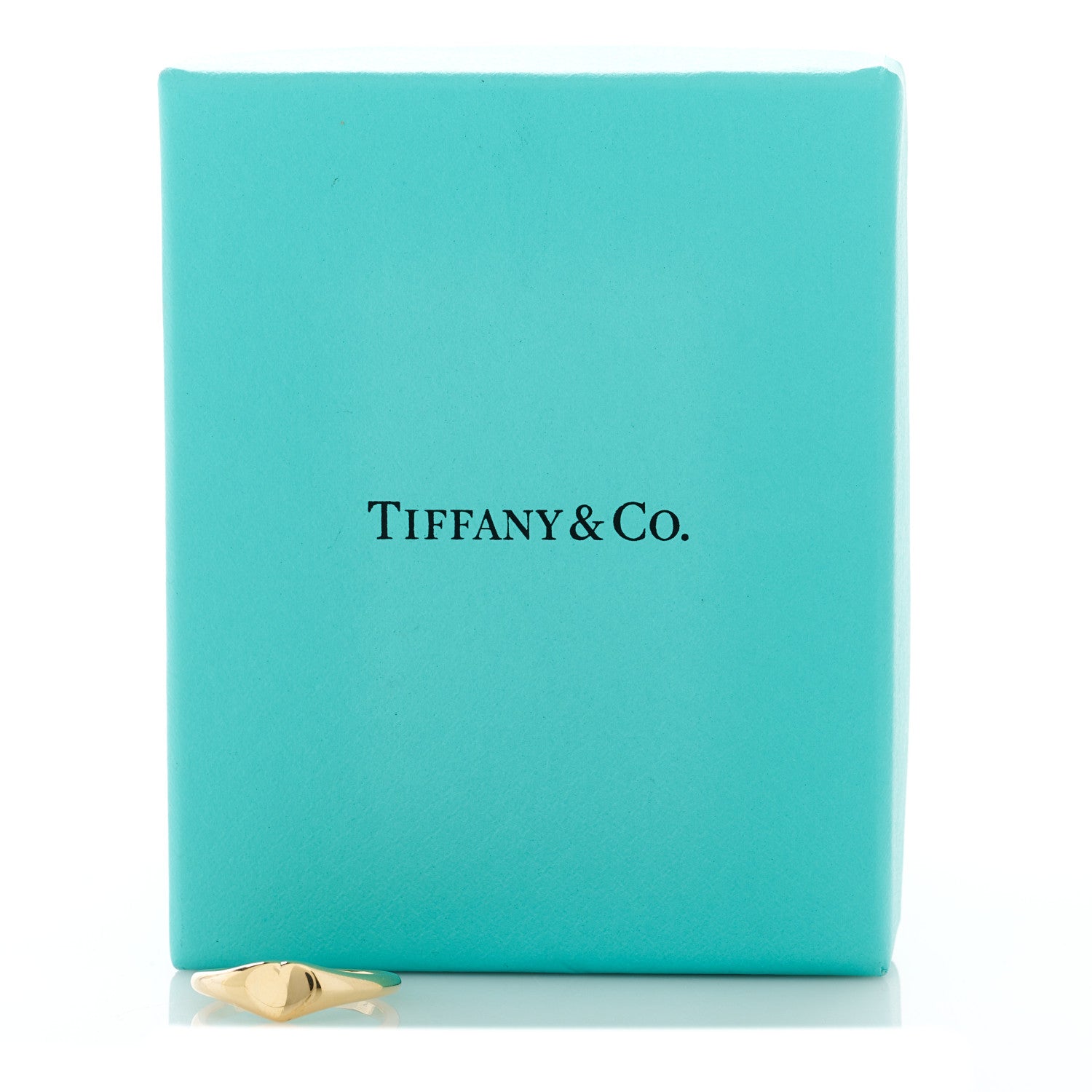 Tiffany 18K Yellow Gold Micro Heart Signet Ring 57 8 5 of 5