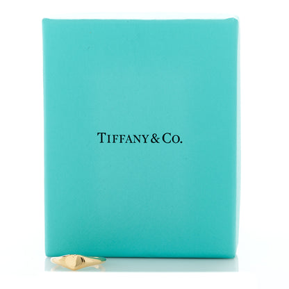 Tiffany 18K Yellow Gold Micro Heart Signet Ring 57 8 5 of 5