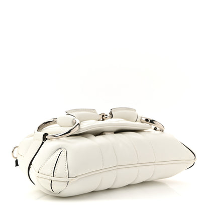 Gucci Nappa Vertical Matelasse Small Maxi Horsebit Chain Shoulder Bag Great White 4 of 10