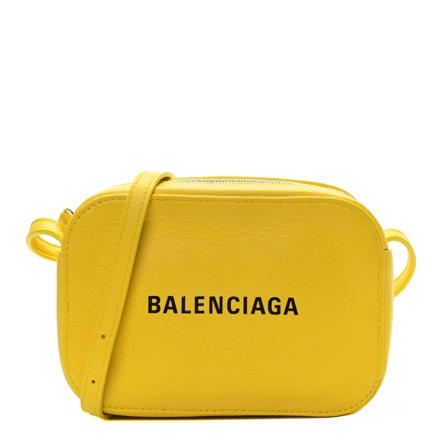 Balenciaga Smooth Calfskin Logo XS Everyday Camera Bag Jaune Soleil Black 1 of 10