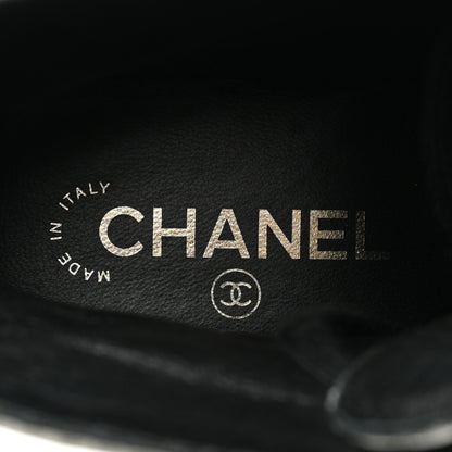 Chanel Lambskin Grained Calfskin CC Cap Toe Short Boots 39.5 White Black 7 of 14