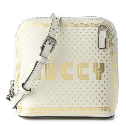Gucci X SEGA Calfskin GUCCY Stars Mini Dome Shoulder Bag Mystic White Gold 1 of 11