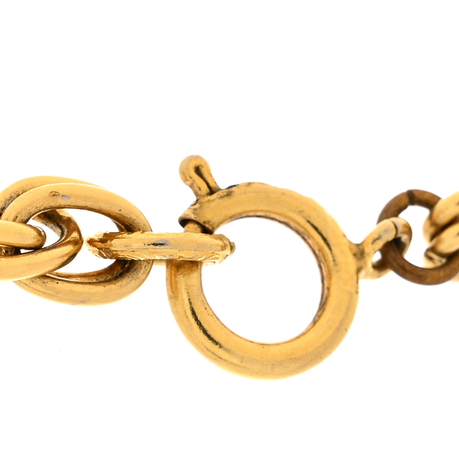 Chanel Crystal Chain Link CC Choker Necklace Gold 4 of 5