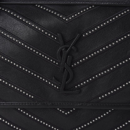Saint Laurent Calfskin Matelasse Monogram Microstud Medium Niki Chain Satchel Black 9 of 9