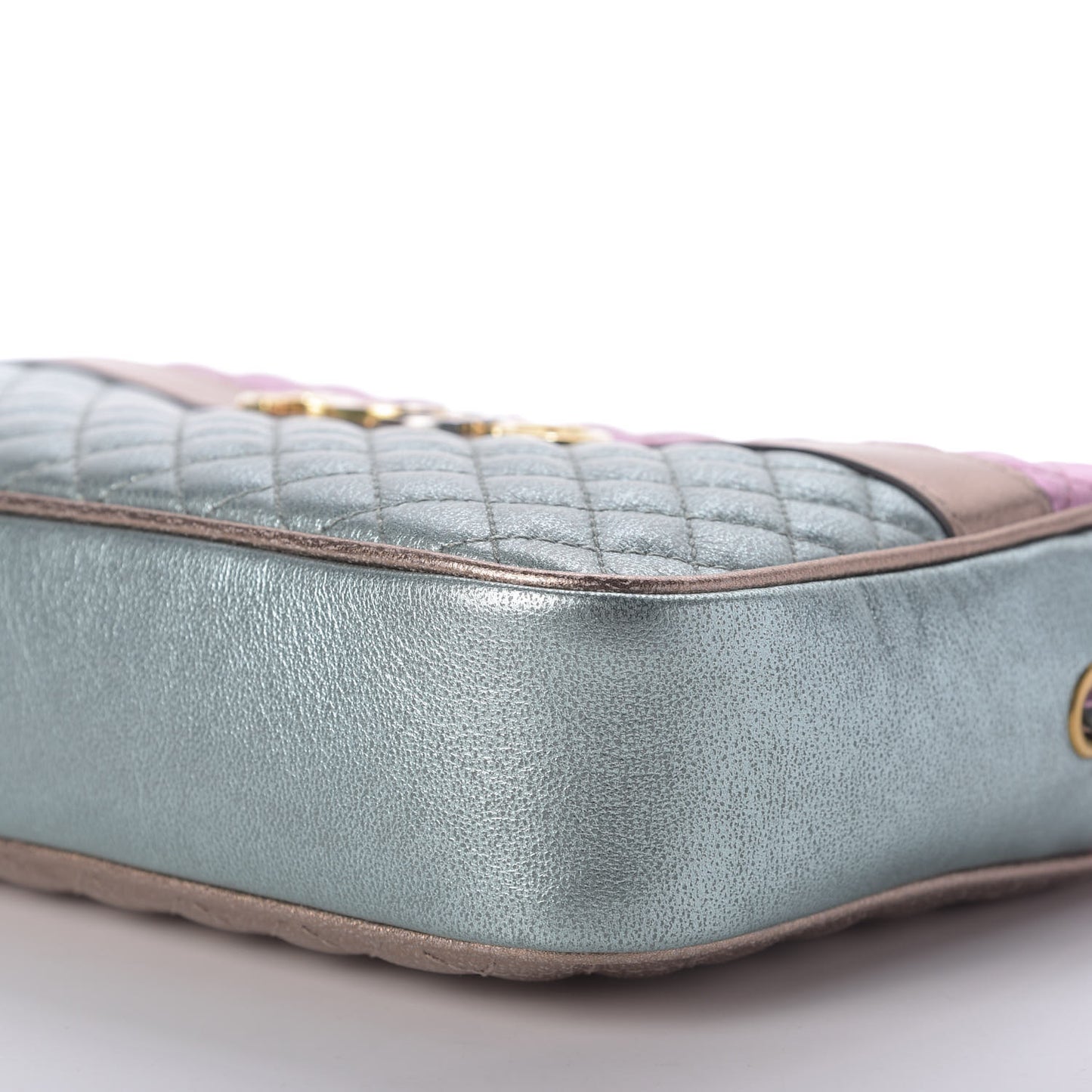 Laminated Nappa Trapuntata Small Zumi Shoulder Bag Rosa Lago Rame