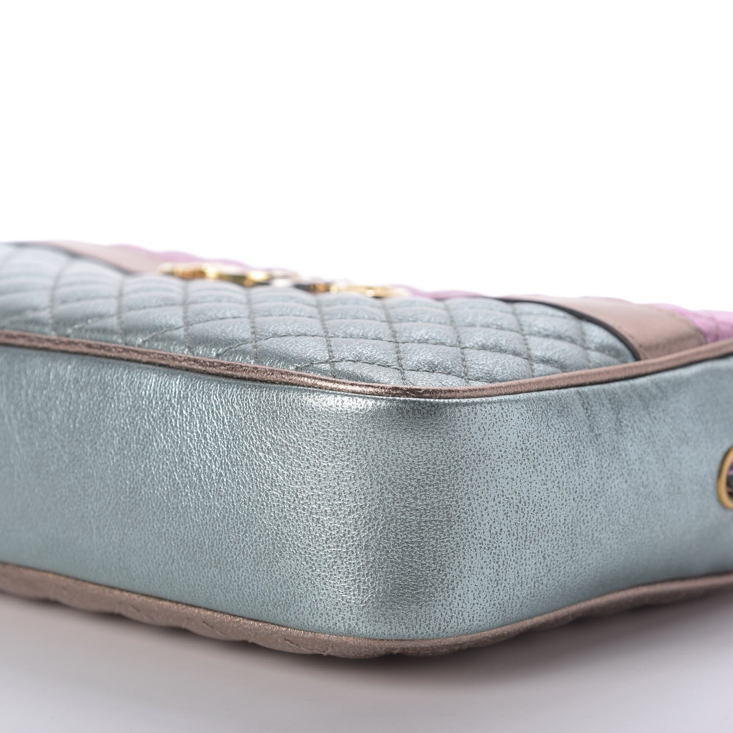 Gucci Laminated Nappa Trapuntata Small Zumi Shoulder Bag Rosa Lago Rame 7 of 9
