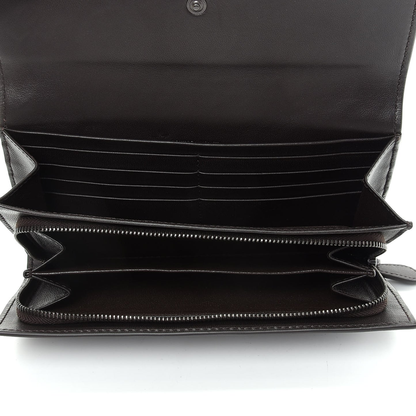 Nappa Intrecciato Continental Wallet Ebano