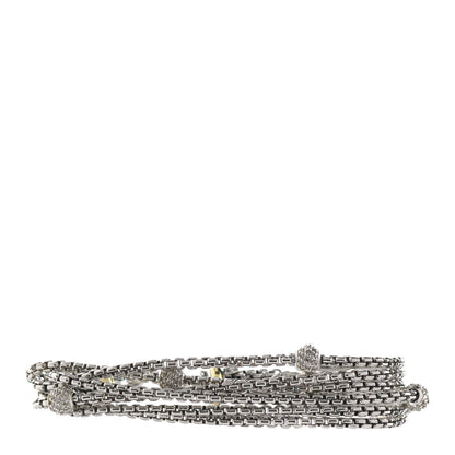 David Yurman Sterling Silver 14K Yellow Gold Diamond Pave Bead Multi Strand Bracelet 1 of 3