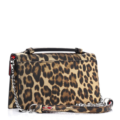 Christian Louboutin Metallic Calfskin Coins Leopard Print Small Elisa Baguette Gold Silver 2 of 10