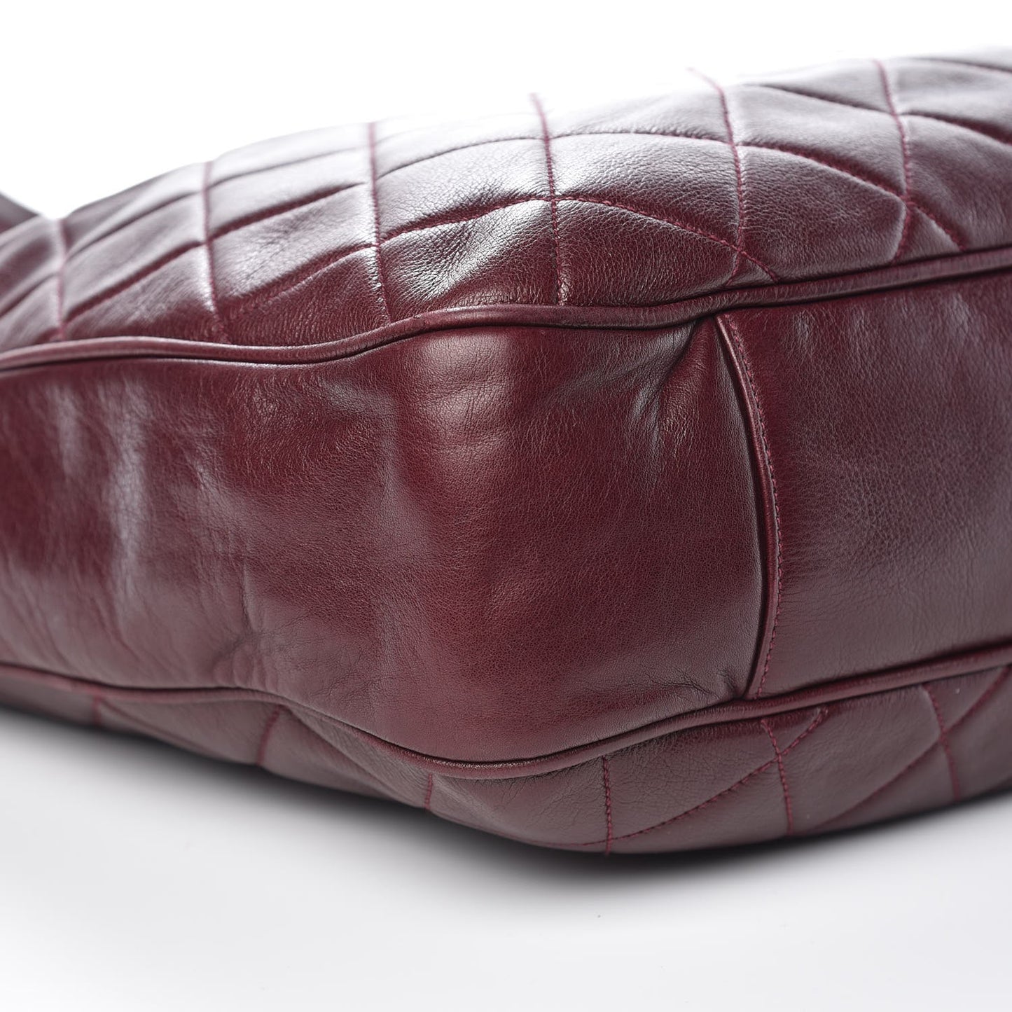 Lambskin Quilted Tote Burgundy