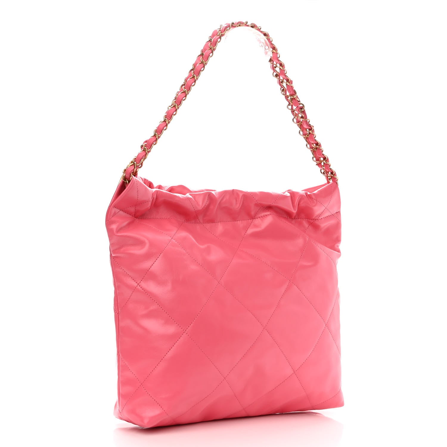 Chanel Shiny Calfskin Quilted Small Chanel 22 Coral Pink 4 of 11