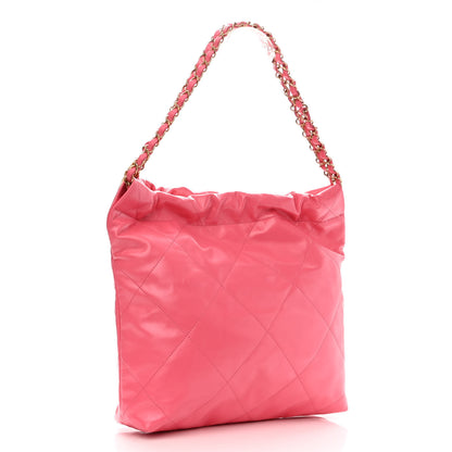 Chanel Shiny Calfskin Quilted Small Chanel 22 Coral Pink 4 of 11