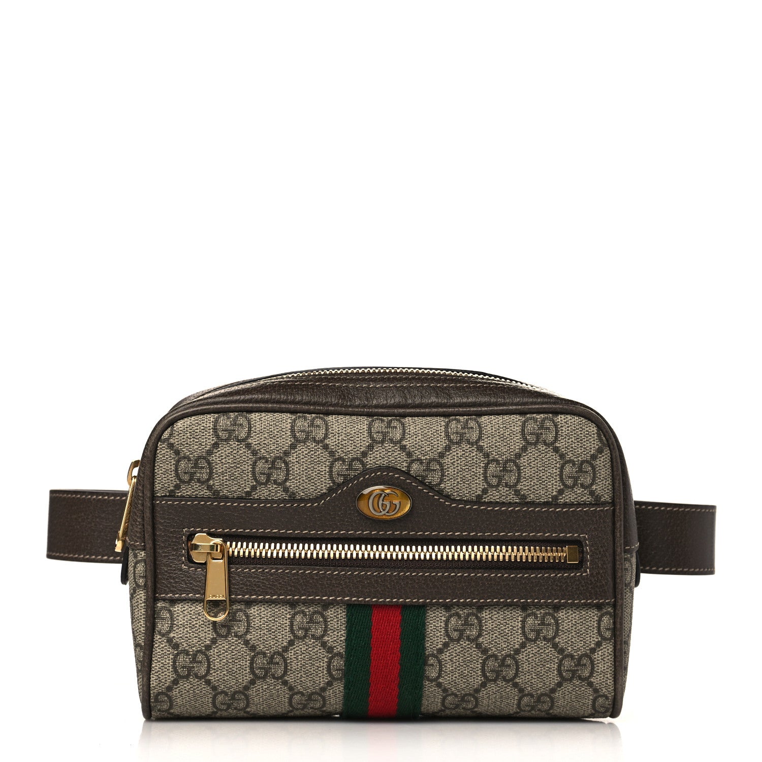 Gucci GG Supreme Monogram Web Small Ophidia Belt Bag 85 34 Dark Brown 1 of 9