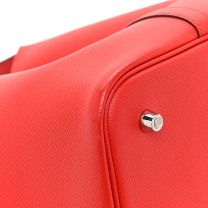 Hermes Epsom Tressage De Cuir Picotin Lock 22 MM Rouge Coeur Bleu du Nord Rouge H 10 of 18