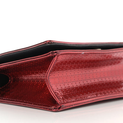 Christian Dior Metallic Patent Micro-Cannage Small Diorama Flap Bag Red 5 of 13