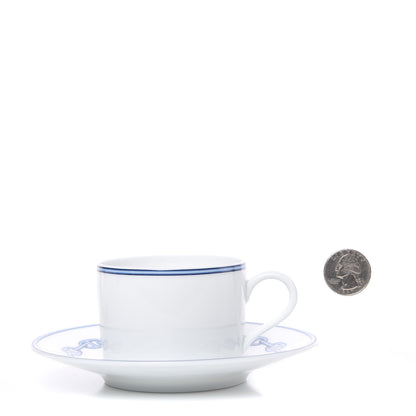 Hermes Porcelain Chaine d'Ancre Tea Cup And Saucer Set Of 2 3 of 7
