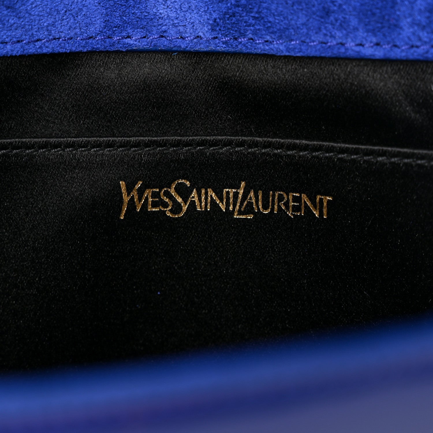 Saint Laurent Patent Calfskin Monogram Large Belle De Jour Clutch Royal Blue 6 of 6