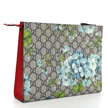 Gucci GG Supreme Monogram Blooms Large Cosmetic Case Beige Multicolor Blue Navy 3 of 10