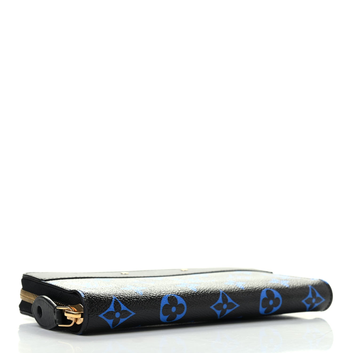 Louis Vuitton Calfskin Colored Monogram Zippy Wallet Blue Black 4 of 7