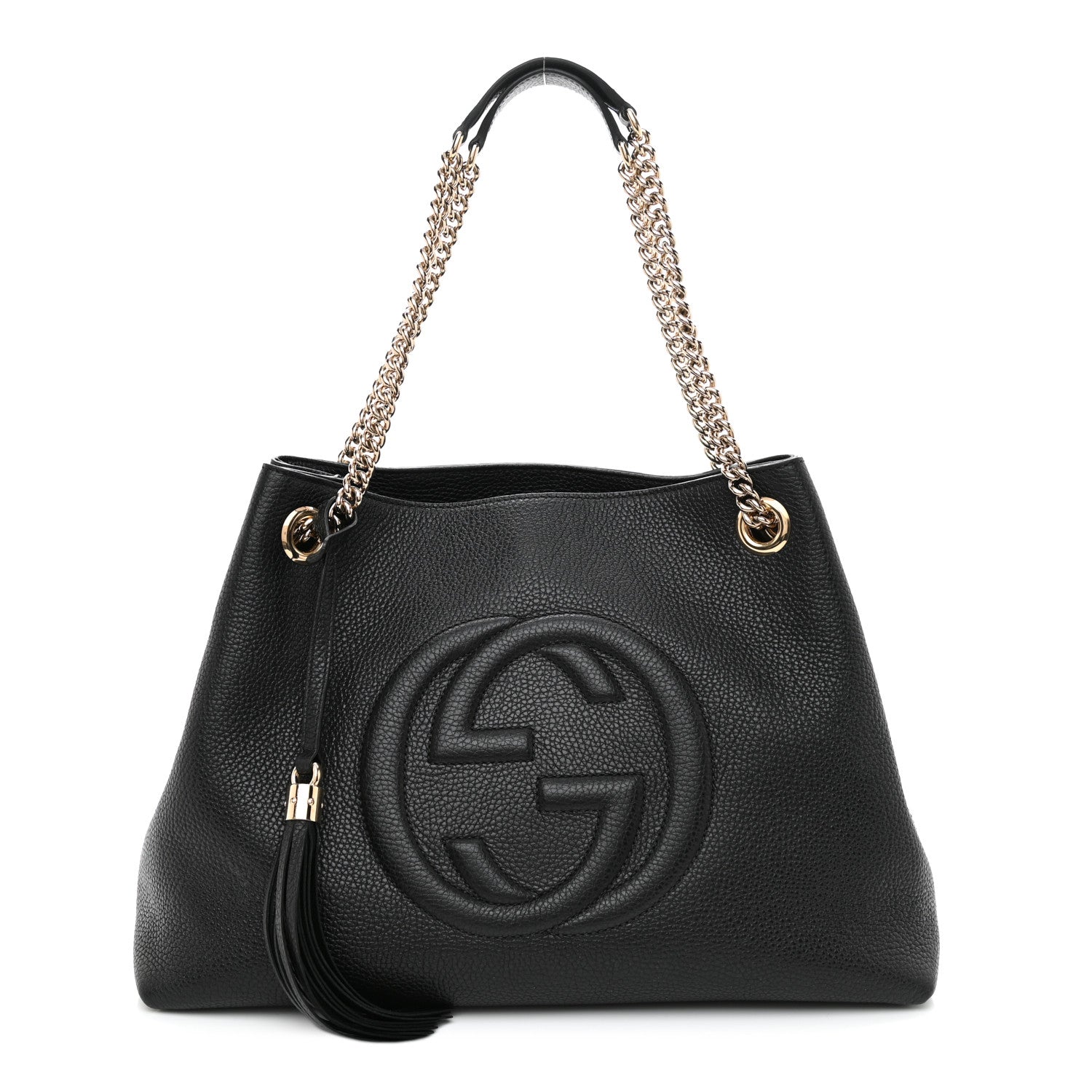 Gucci Pebbled Calfskin Medium Soho Chain Shoulder Bag Black 1 of 10