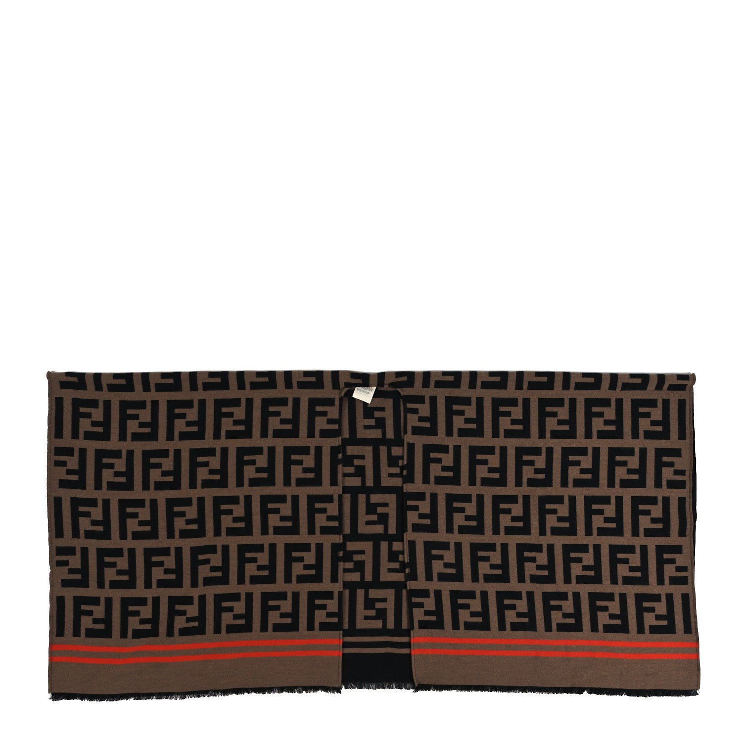 Fendi Wool Silk FF Poncho Black 1 of 3