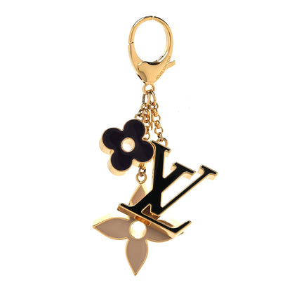 Louis Vuitton Metal Enamel Fleur De Monogram Bag Charm Dore 1 of 4