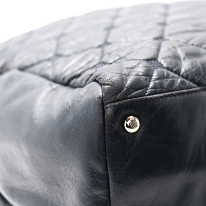 Chanel Lambskin Quilted Hidden Chain Tote Navy 13 of 13