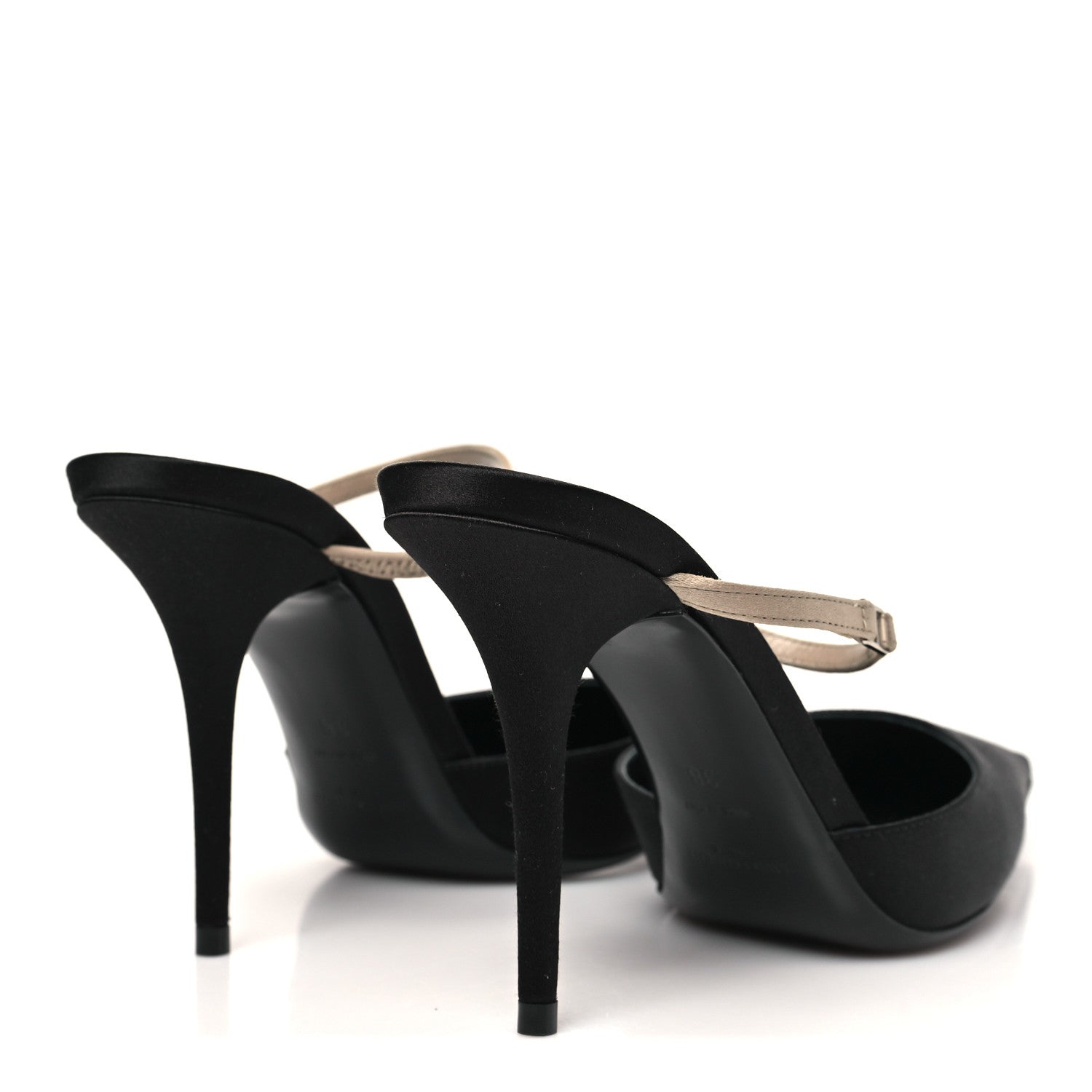 Saint Laurent Satin Nappa Killer 90mm Mules 38 Black Partridge Pink 5 of 9