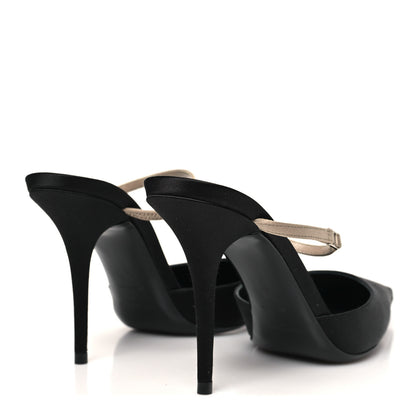 Saint Laurent Satin Nappa Killer 90mm Mules 38 Black Partridge Pink 5 of 9