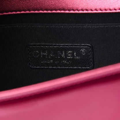 Chanel Metallic Patent Calfskin Quilted Medium Boy Flap Pink 6 of 10