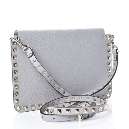 Valentino Garavani Pebbled Calfskin Rockstud Side Slip Crossbody Pastel Grey 3 of 8