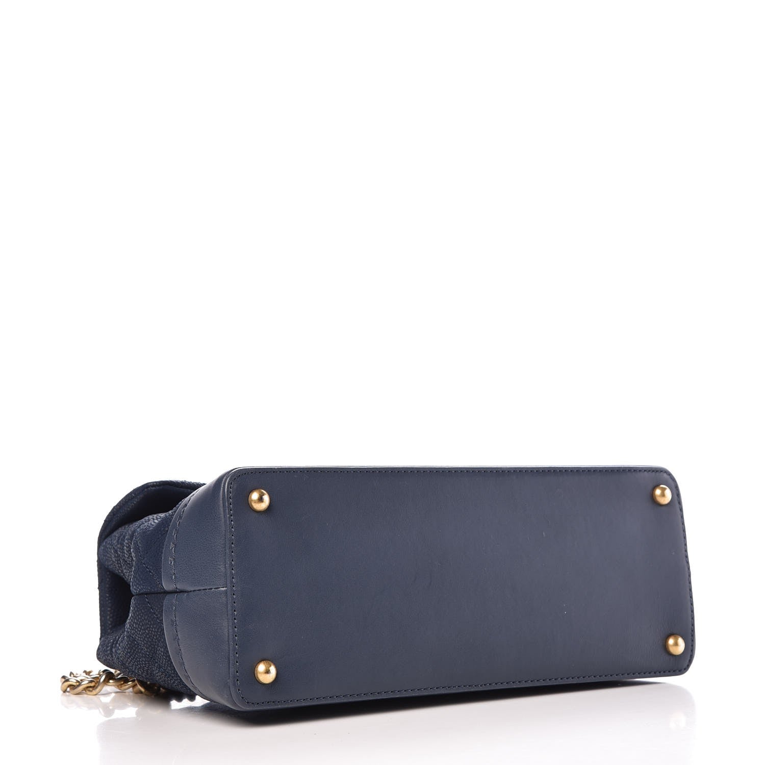 Chanel Iridescent Grained Calfskin Globe Trotter Medium Flap Navy Blue 4 of 8