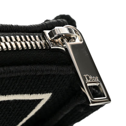 Christian Dior Cotton Canvas A5 Capote Pouch Wristlet Black White 9 of 10