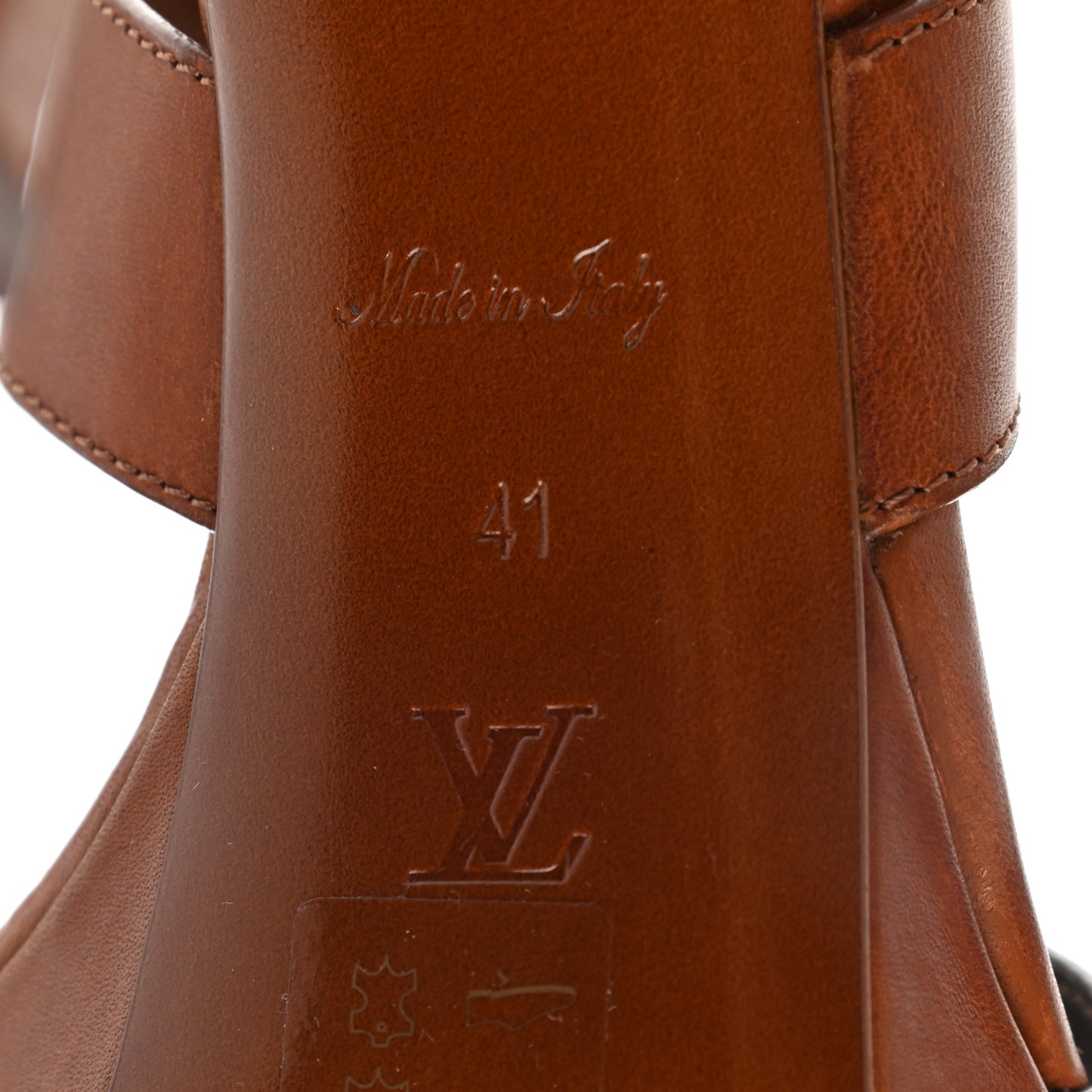 Calfskin Monogram Horizon Sandals 41 Cognac Brown