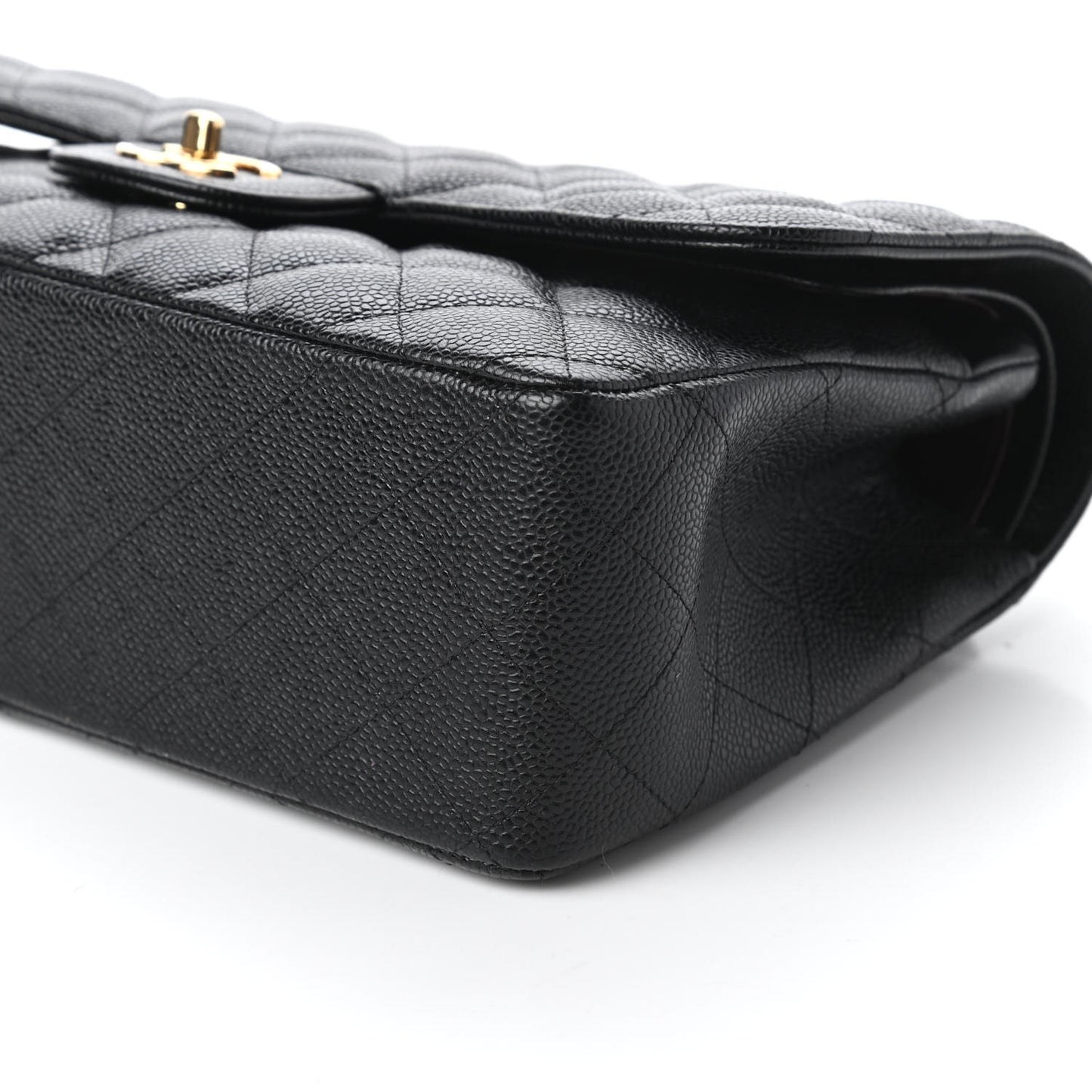Caviar Quilted Jumbo Double Flap Black