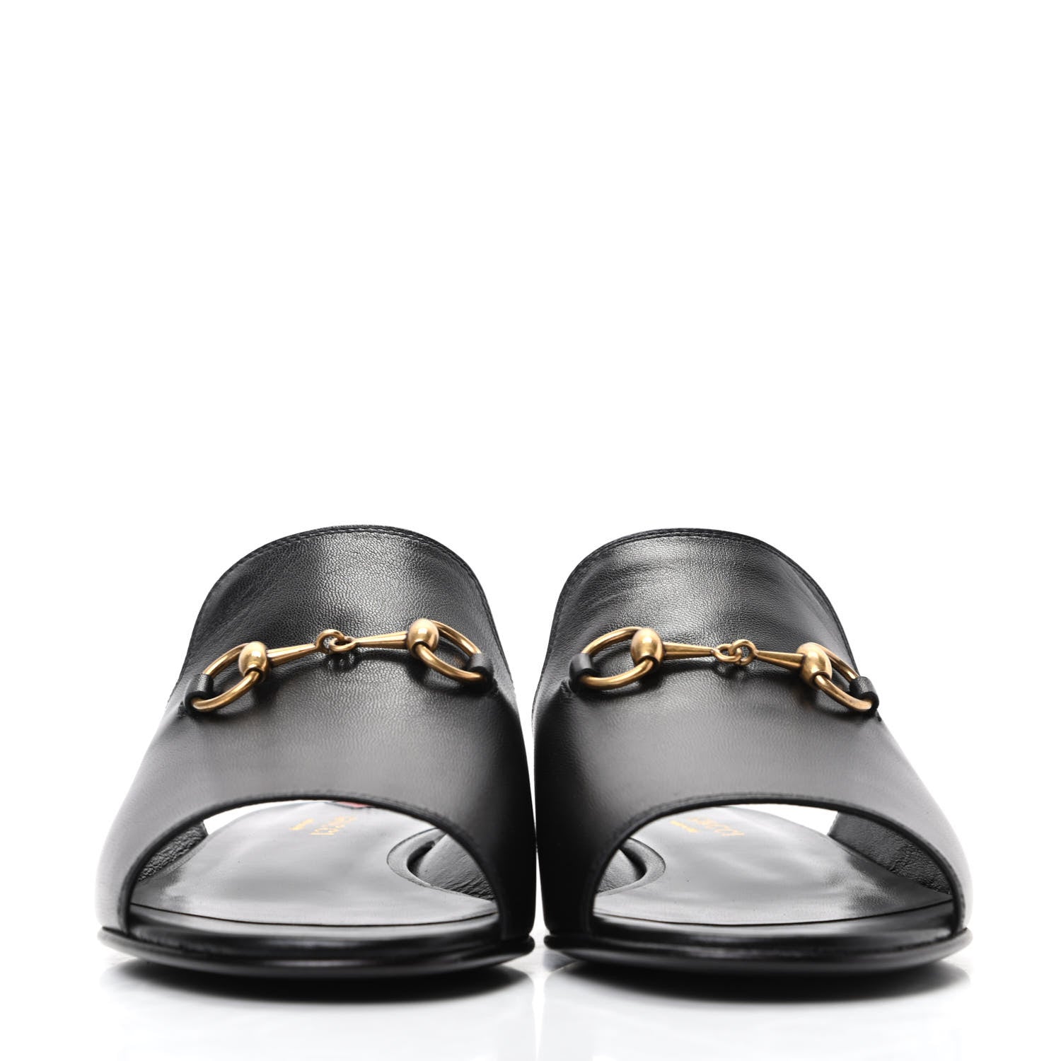 Gucci Malaga Kid Horsebit Slide Sandals 36 Black 2 of 8