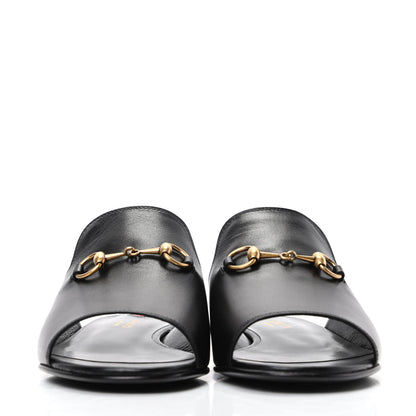 Gucci Malaga Kid Horsebit Slide Sandals 36 Black 2 of 8