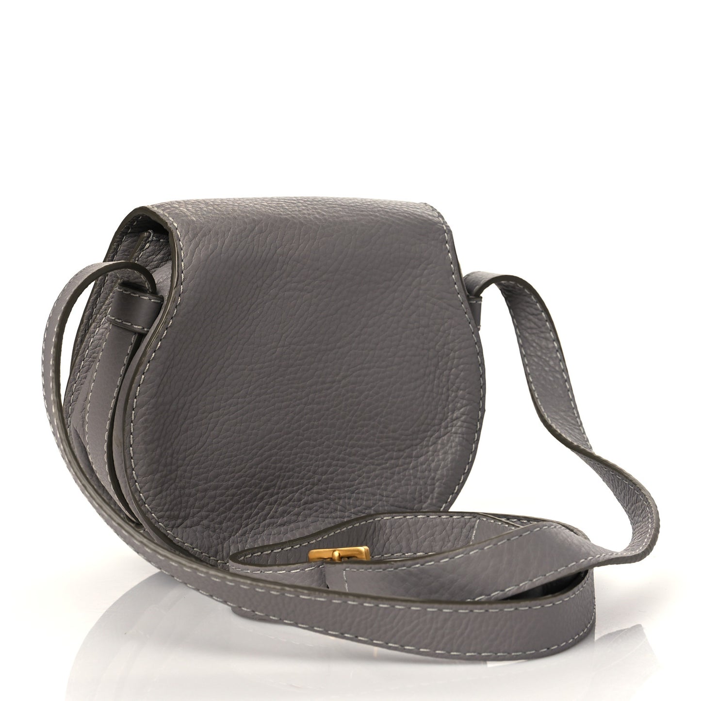 Calfskin Mini Marcie Round Crossbody Bag Cashmere Grey