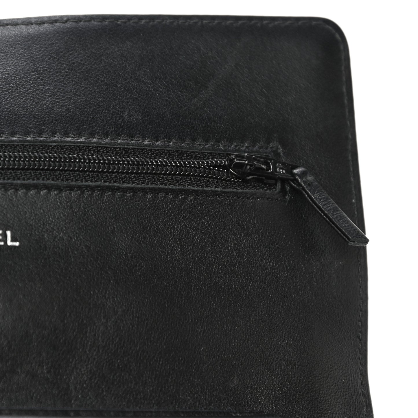 Lambskin Quilted Wallet On Chain WOC Black