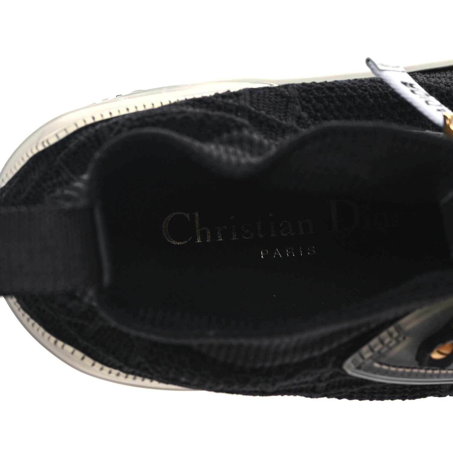 Christian Dior Technical Knit Calfskin Womens Walk'N'Dior High Top Sneakers 38 Black 7 of 9