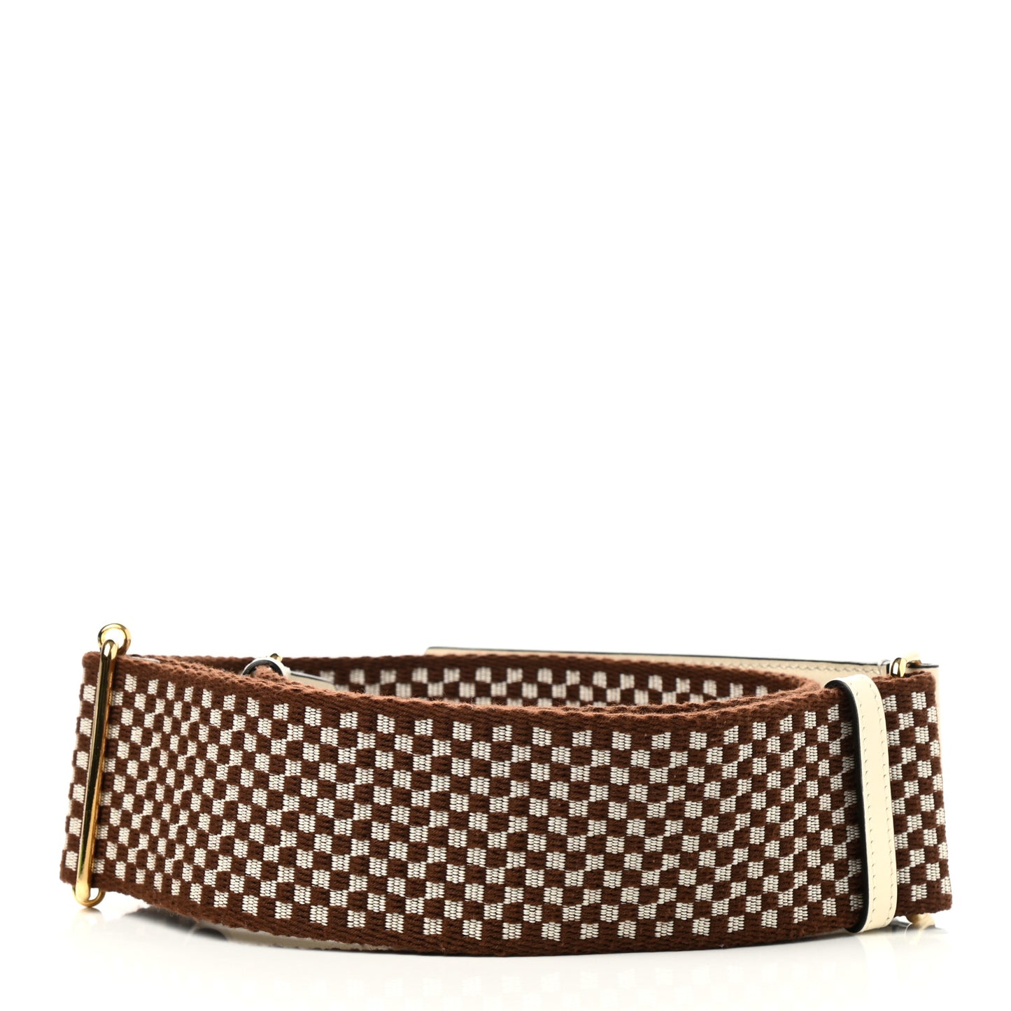 Ribbon Vitello King Logo Embossed Gingham Woven Adjustable Strap You White Ice Ghianda Ice