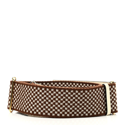 Fendi Ribbon Vitello King Logo Embossed Gingham Woven Adjustable Strap You White Ice Ghianda Ice 2 of 5