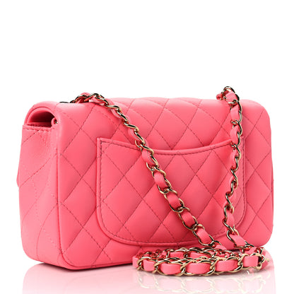 Chanel Lambskin Quilted Mini Rectangular Flap Pink 3 of 9