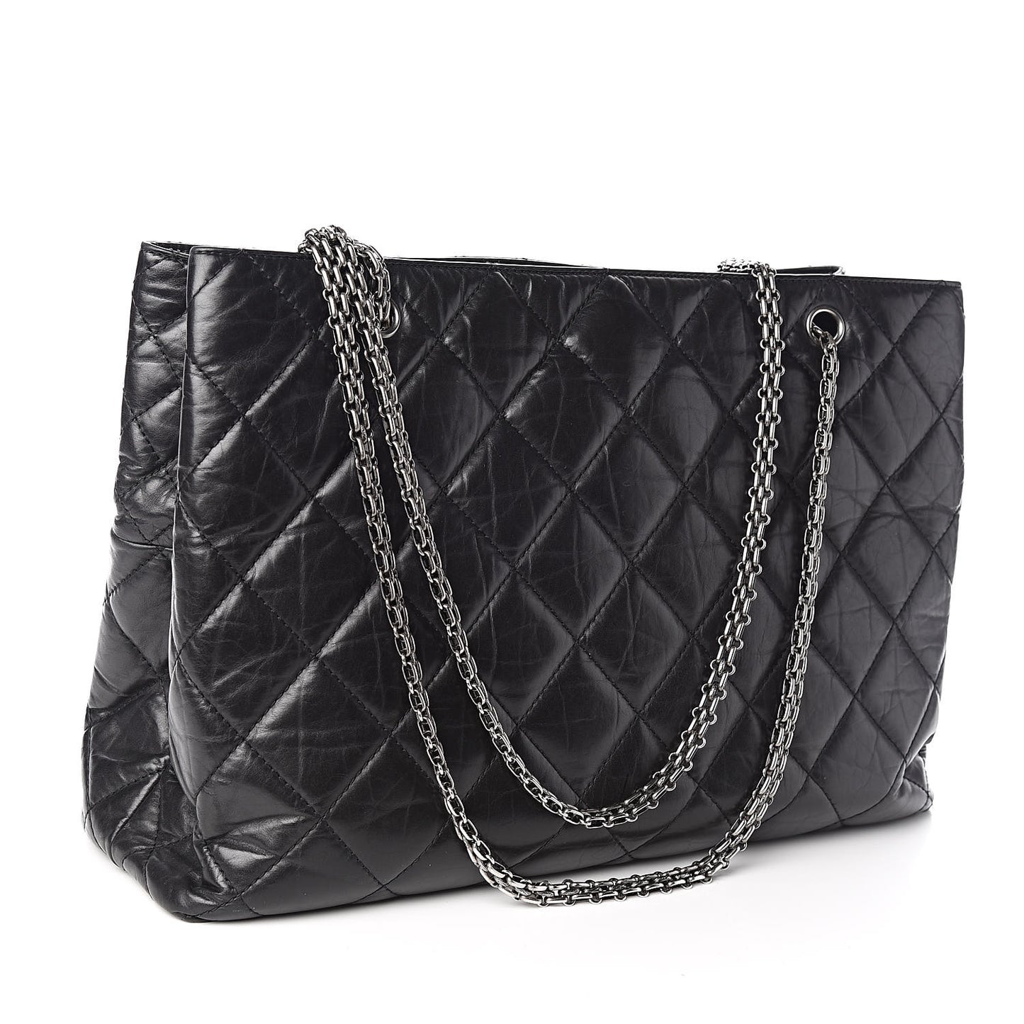 Aged Calfskin Quilted Reissue 2.55 Tote Black