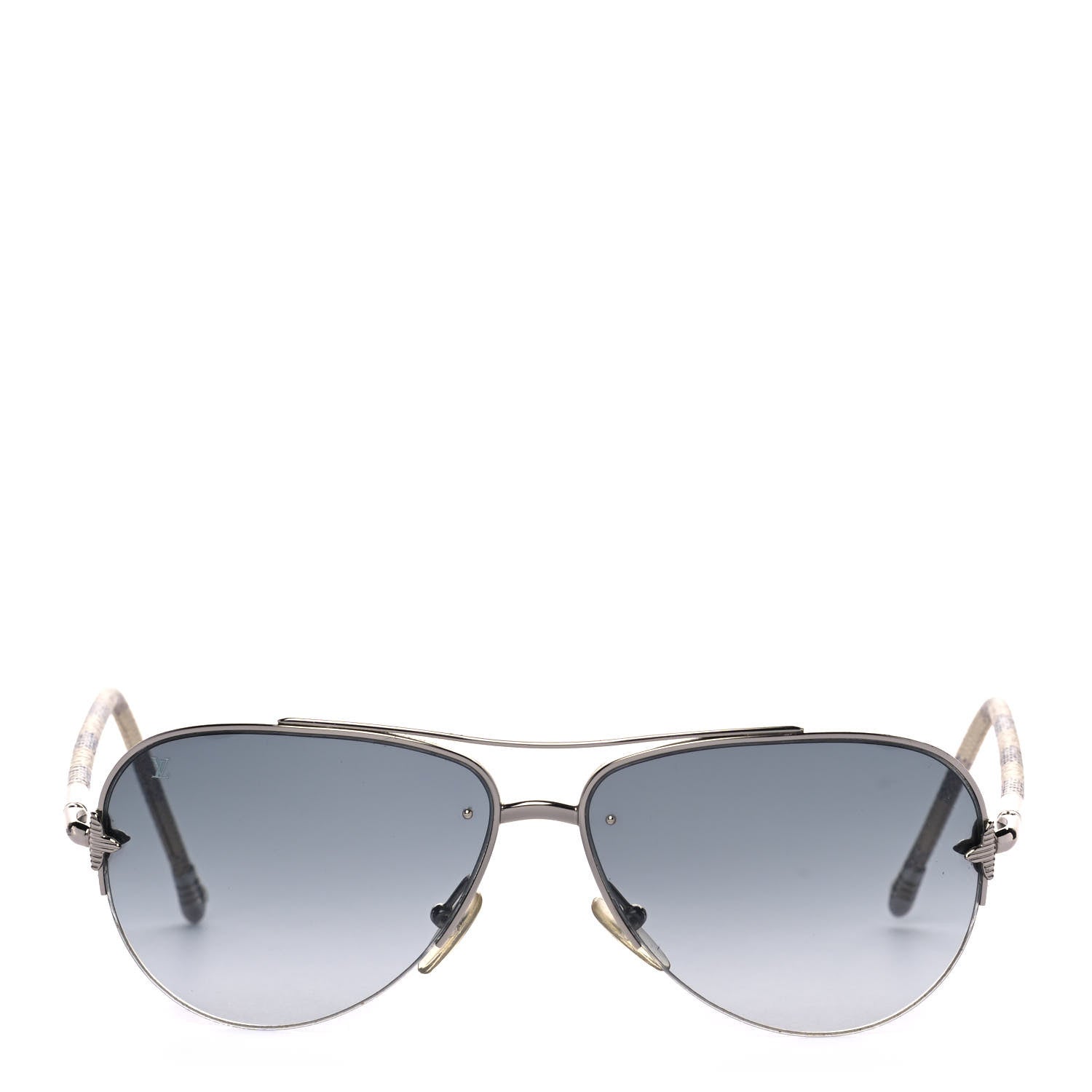 Louis Vuitton Damier Azur Petite Viola Pilote Aviator Sunglasses Z0570U 2 of 10