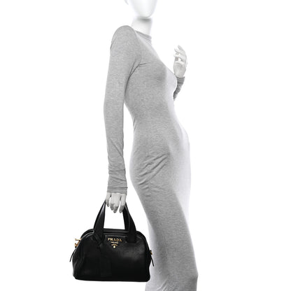 Prada Cervo Deerskin Tote Black 2 of 11